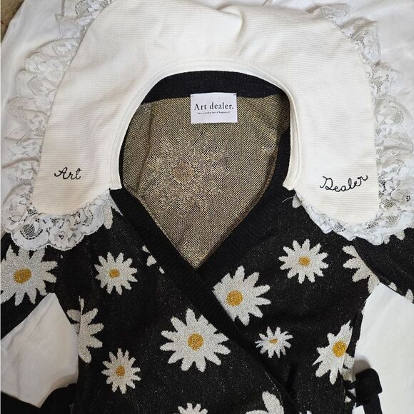 ART DEALER Che Bambola daisy print stretch knit kawaii wrap mini dress S‎ - Picture 4 of 12